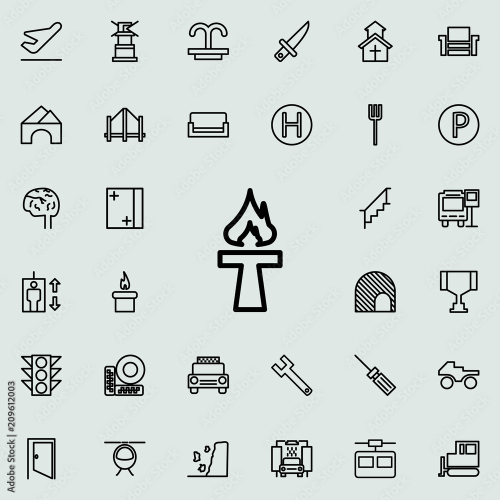 Poster torch icon. detailed set of minimalistic line icons. premium graphic design. one of the collection i
