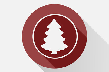 Icono rojo de árbol de navidad. 