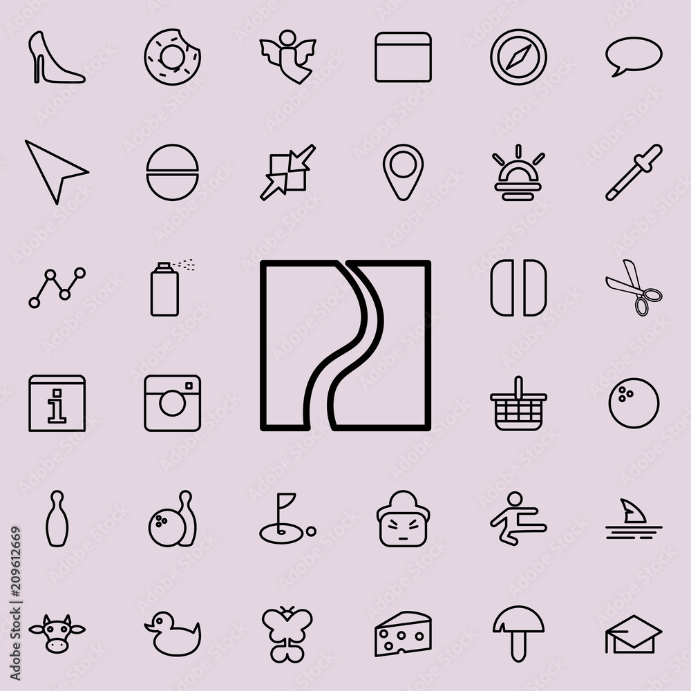 Poster road in a square icon. detailed set of minimalistic line icons. premium graphic design. one of the c