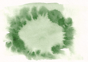 Green grass horizontal  watercolor  gradient  hand drawn  background. Middle part is lighter than other sides of image.

