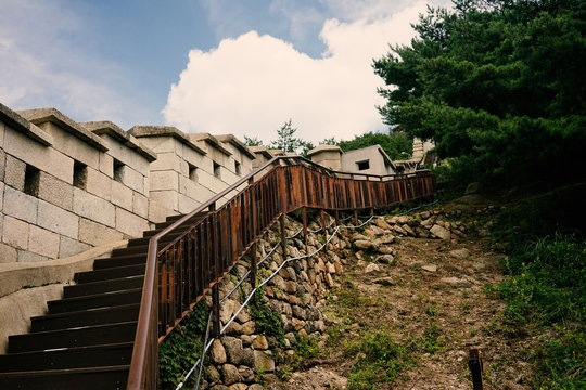 South korea stairwell stairway mountain wall