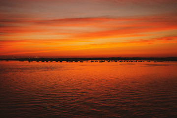Fototapeta premium Sunset in Faro, Portugal