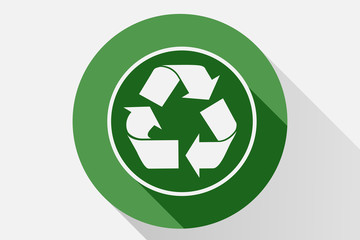 Obraz premium Icono verde de reciclar.