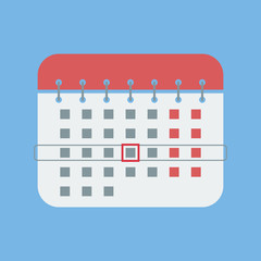 Calendar icon. Vector illustration. Flat design.