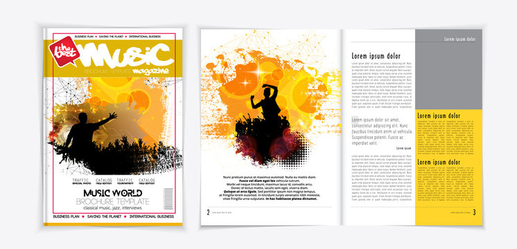Music magazine, brochure layout easy to editable