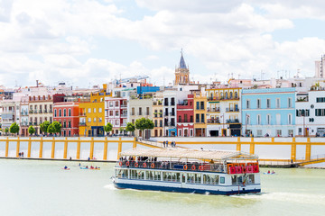 Fototapeta premium views to Triana neighborhood at Seville, Spain