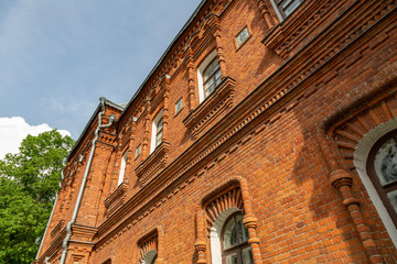 VLADIMIR, RUSSIA - MAY 18, 2018: Part of the facade of the city's Historical Museum. Founded in 1900
