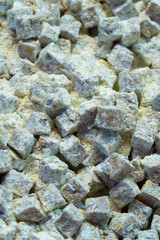 Sweet Turkish delight with dried nuts