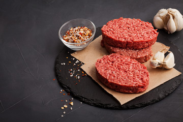 Homemade raw organic minced beef meat steak