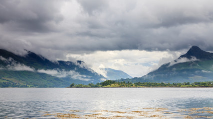 Loch Leven.  The view across Loch Leven to the Pap of Glencoe in the Scottish highlands.  Loch...