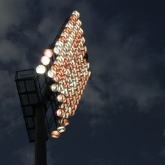 Floodlight ambiance in a football stadium