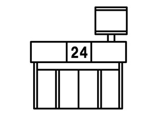 コンビニ24(線画)看板模様