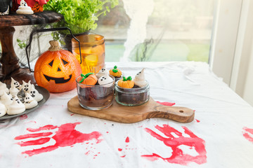 Table Set for Halloween Dinner