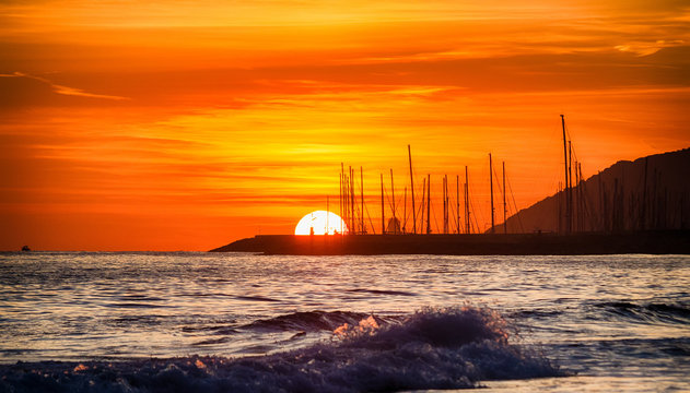 sunset at the beach
