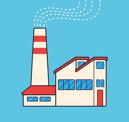 Factory building vector.