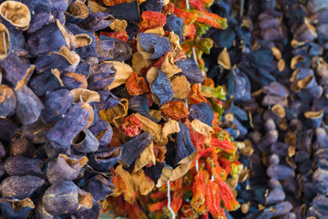 dried eggplant, pepper and zucchini