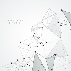 Connection science polygonal vector background