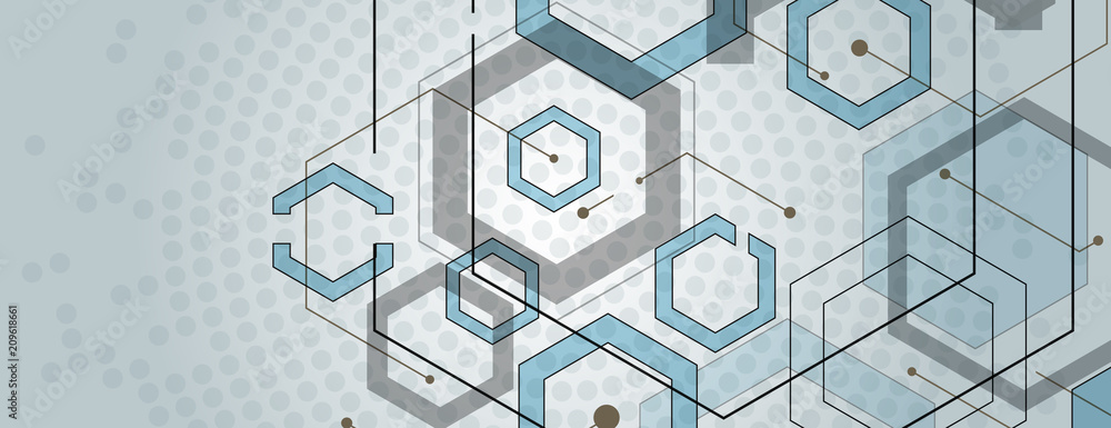 Poster Abstract geometric background with gexagon shapes