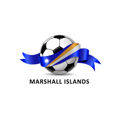 Football ball with marshall islands flag colorful trail. Vector illustration design for soccer football championship, tournaments, games. Element for invitations, flyers, posters, cards, webdesign