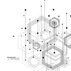 Technology hexagon style illustration and geometric background