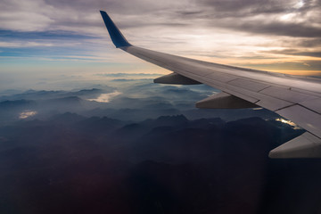 Obraz premium Amaizing view from plane into mountais