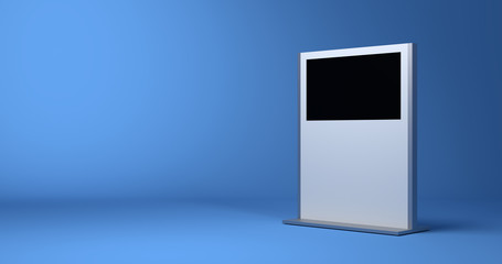 Blank display, original design, 3d rendering with copy space and blank surfaces