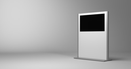 Blank display, original design, 3d rendering with copy space and blank surfaces