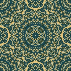 Fototapeta premium Art deco floral pattern of geometric elements. seamless pattern. Vector illustration. design for printing, presentation, textile industry.