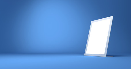 Blank display, original design, 3d rendering with copy space and blank surfaces