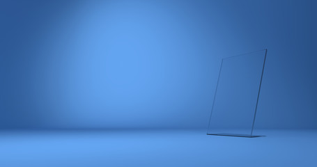 Blank display, original design, 3d rendering with copy space and blank surfaces