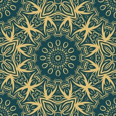 Seamless vector pattern. Geometric floral ornament. For Interior decoration, wallpaper, presentation, fashion design, print