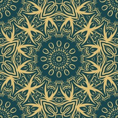 Seamless vector pattern. Geometric floral ornament. For Interior decoration, wallpaper, presentation, fashion design, print