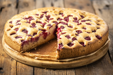 homemade cake with fruit