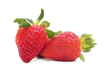 red strawberries isolated in white background
