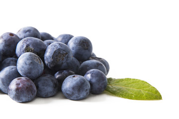natural blueberries isolated in white background