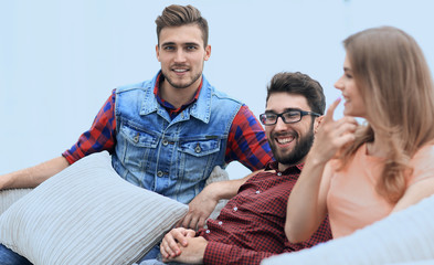 Fototapeta premium group of young people going on the couch.