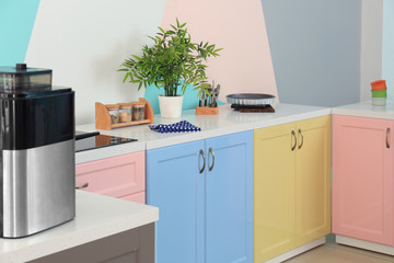Colorful modern kitchen interior