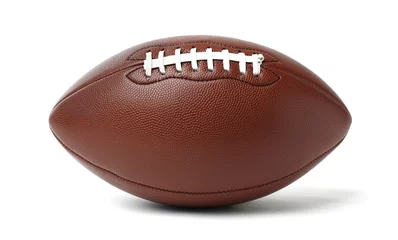 Afwasbaar Fotobehang Bol Leather American football ball on white background