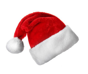 Santa Claus red hat on white background