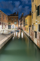 View over a picturesque canal and little bridge, Venice, Italy