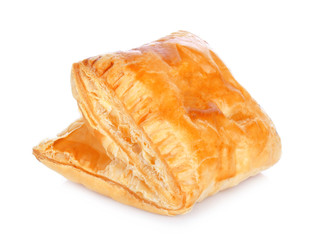 Pineapple pie on white background