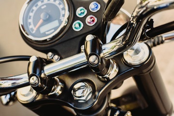 Detail of parts of a motorcycle, handlebar