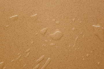 Drops of water and splashes in a kitchen