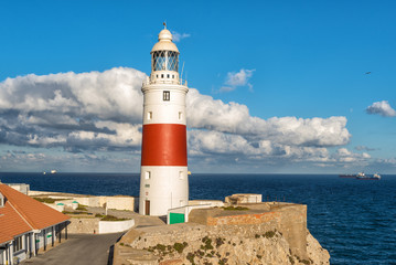 Fototapeta na wymiar Lighthouse at Europa point in GibraltarLighthouse at Europa point in Gibraltar