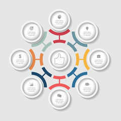 Vector infographic template for diagram, graph, presentation, chart, business concept with 8 options.