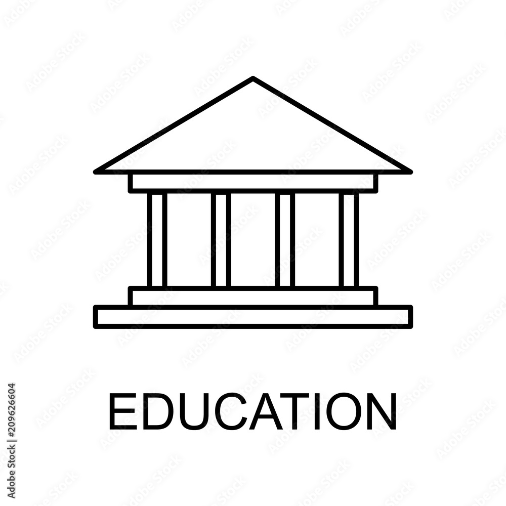 Poster education building line icon. element of human resources signs with name for mobile concept and web 