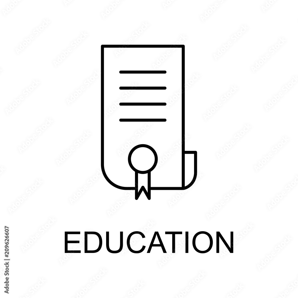 Poster education certificate line icon. element of human resources signs with name for mobile concept and w