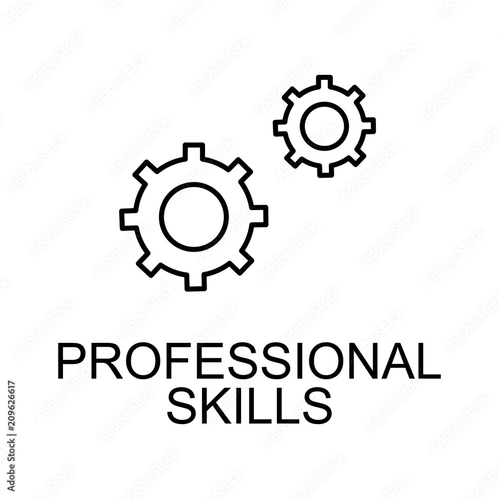 Poster professional skills line icon. element of human resources signs with name for mobile concept and web