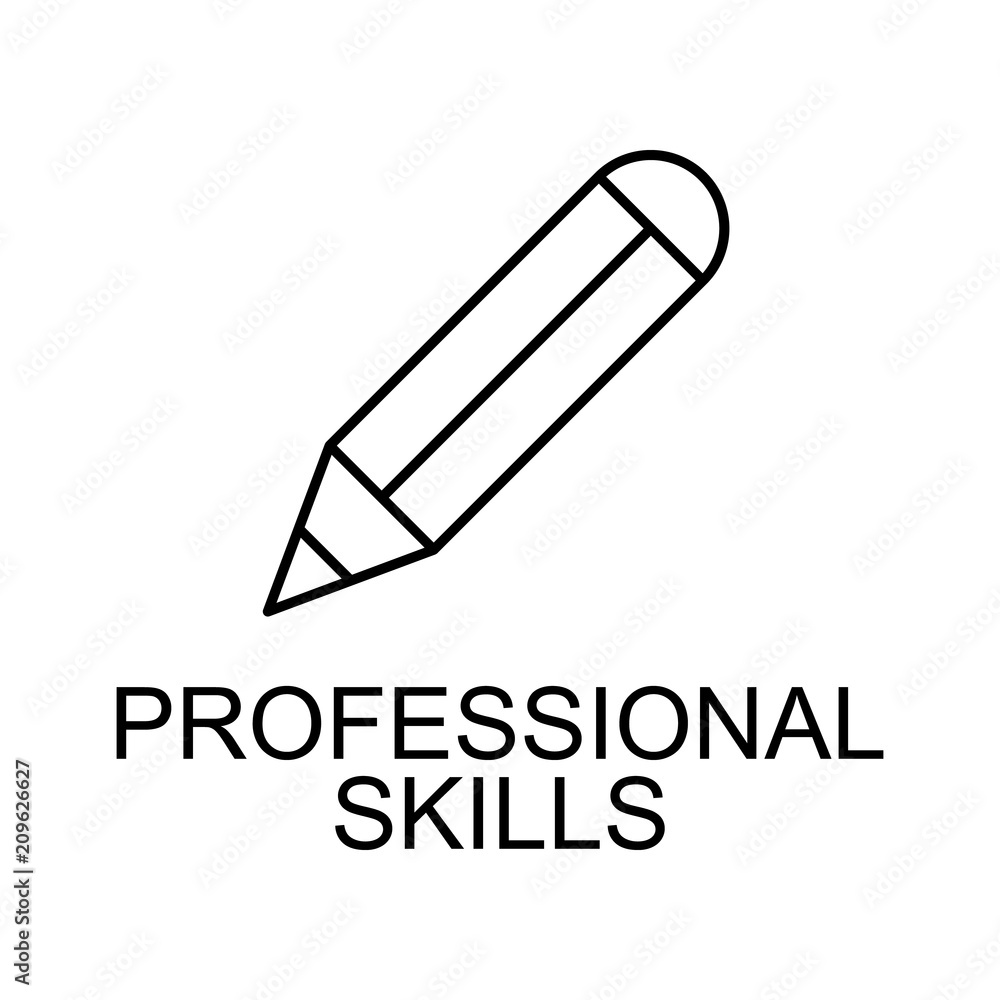 Poster professional skills line icon. element of human resources signs with name for mobile concept and web