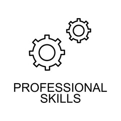 professional skills line icon. Element of human resources signs with name for mobile concept and web apps. Thin line professional skills line icon can be used for web and mobile